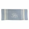 French Country - Blue & White Stripe Monogram Tea Towel