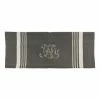 French Country - Charcoal & White Stripe Monogram Tea Towel
