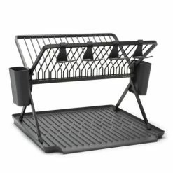 Brabantia - Foldable Dish Drying Rack Large Dark Grey