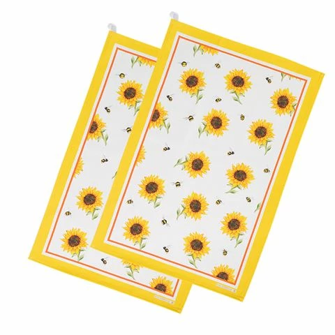 Roy Kirkham - Bees With Sunflower Tea Towel Set 2pce