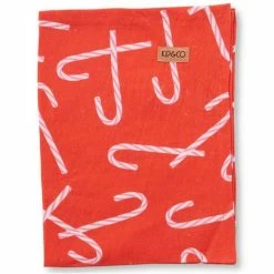 Kip & Co - Candy Cane Red Linen Tea Towel