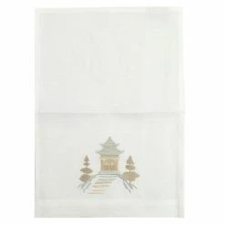 Serenk - Pagoda White Linen Guest Towel 25x35cm
