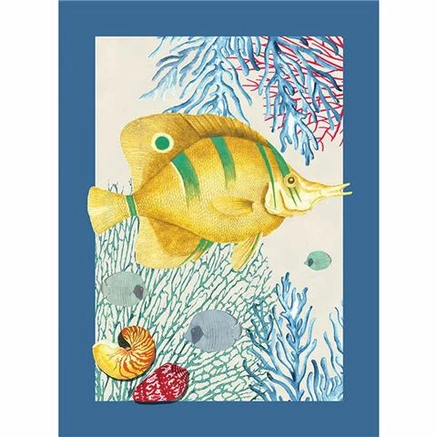 L'Ensoleillade - Tea Towel Submarine Tropical Fish Blue