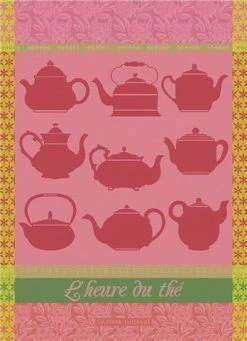 Garnier-Thiebaut - Tea Towel Heure Du Thé Rose 56x77cm