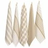 Rans - Milan Stripe & Check Tea Towel Taupe Set 5pce