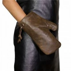 Dutchdeluxes - Vintage Leather Oven Glove Vintage Brown