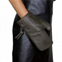 Dutchdeluxes - Vintage Leather Oven Glove Vintage Grey