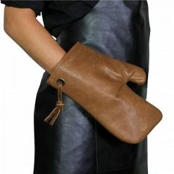 Dutchdeluxes - Vintage Leather Oven Glove Vintage Cognac