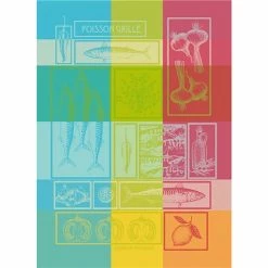 Garnier-Thiebaut - Tea Towel Poisson Grille Ete 56x77cm