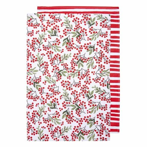 Ladelle - Berry Berry Recycled Cotton Kitchen Towel Set 2pce