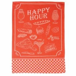 L'Ensoleillade - Tea Towel Bistrot Happy Hour Red/White
