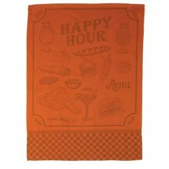 L'Ensoleillade - Tea Towel Bistrot Happy Hour Orange & Grey