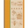 Garnier-Thiebaut - Tea Towel Miel Et Abeilles Ocre 56x77