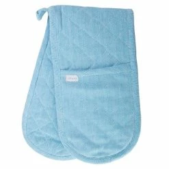 Rans - Herringbone Double Oven Mitt Blue
