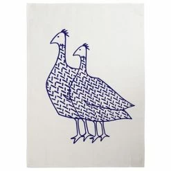 Eastbourne Art - Tea Towel Ostriches White