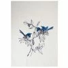 Eastbourne Art - Tea Towel Blue Wrens White