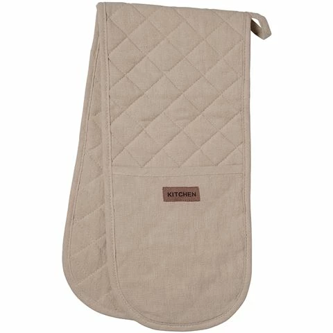 Ogilvies Designs - Ramie Eco Double Oven Mitt Stone