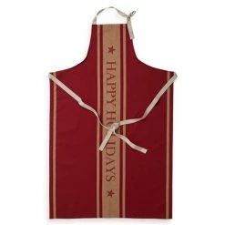 Lexington - High Canvas Apron Happy Holidays Red 80x105cm