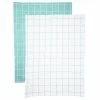 Rans - Cambridge Waffle Tea Towel Turquoise & White Set 2pce