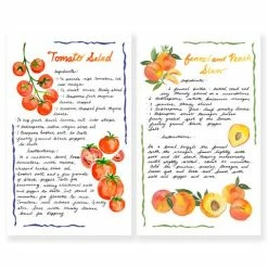 Le Cadeaux - Tomato Salad & Fennel Peach Tea Towel Set 2 Pce
