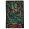 Ogilvies Designs - New South Wales Towns Tea Towel Black