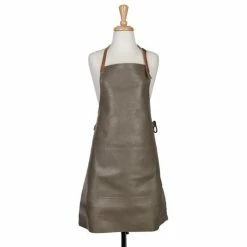Dutchdeluxes - BBQ Style Leather Apron Grey/Cognac