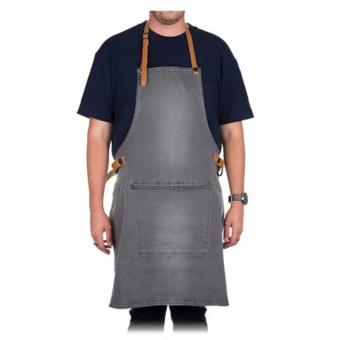 Dutchdeluxes - Amazing BBQ Style Denim Apron Washed Grey