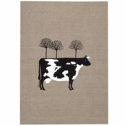 Eastbourne Art - Tea Towel Black & White Cow