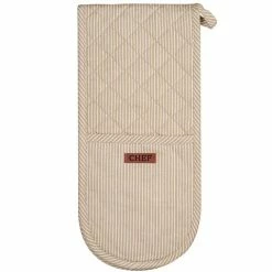 Ogilvies Designs - Chef Double Ended Oven Mitt Stripe Stone