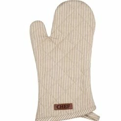 Ogilvies Designs - Chef Oven Glove Stripe Stone