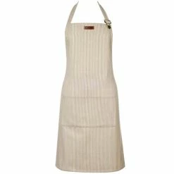 Ogilvies Designs - Chef Kitchen Apron Stripe Stone 70x80cm