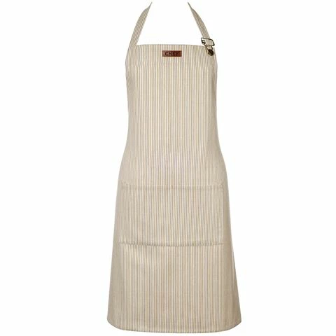 Ogilvies Designs - Chef Kitchen Apron Stripe Stone 70x80cm