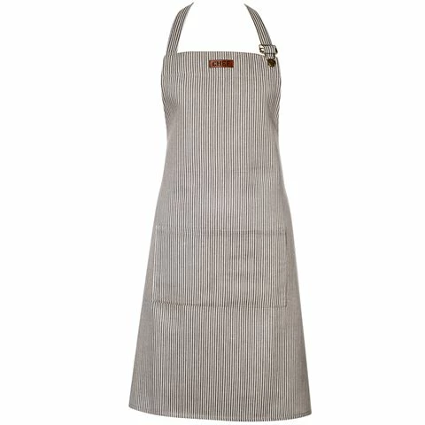 Ogilvies Designs - Chef Kitchen Apron Stripe Grey 70x80cm