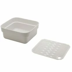 Brabantia - Washing Up Bowl With Drying Tray Light Grey