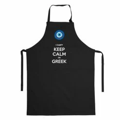 Mondano - I Cant Keep Calm I'm Greek Apron Black