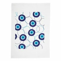 Mondano - Greek Mati Tea Towel White