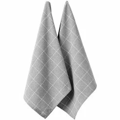 Ladelle - Eco Check Kitchen Towel Grey Set 2pce