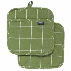 Ladelle - Eco Check Pot Holder Green Set 2pce
