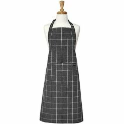 Ladelle - Eco Check Apron Charcoal 89x70cm