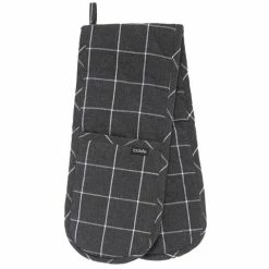 Ladelle - Eco Check Double Oven Mitt Charcoal