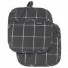 Ladelle - Eco Check Pot Holder Charcoal Set 2pce